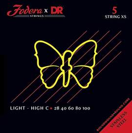 Fodera x DR Strings Bass Stainless Steel Light Short Scale - High C - 5 String