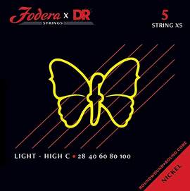 Fodera x DR Strings Bass Nickel Light Short Scale - High C - 5 string 