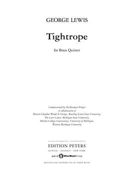 Lewis, George: Tightrope (score and parts)