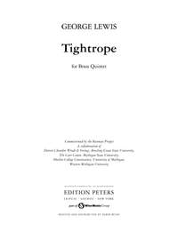 Lewis, George: Tightrope (score and parts)
