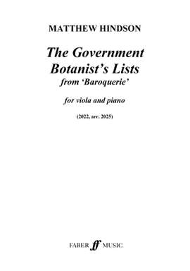 Matthew Hindson: The Government Botanist's Lists (from 'Baroquerie')