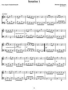 Roelstraete, Herman: Jeugdalbum (Youth album). Vier sonatines voor piano, op. 119