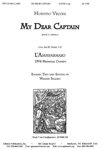 Horatio Vecchi: My Dear Captain