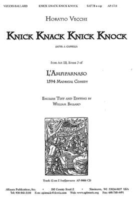 Horatio Vecchi: Knick Knack Knock