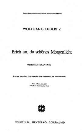 Lüderitz, W: Brich an du schönes Morgenlicht