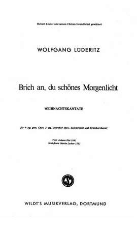 Lüderitz, W: Brich an du schönes Morgenlicht