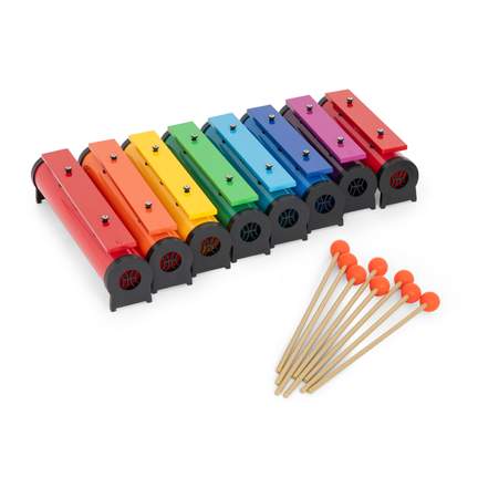 Percussion Plus colour note chime bar set with resonators
