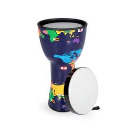 Percussion Plus 10″ and 12″ nesting djembes set of 2 with dust covers - With Slap graphics