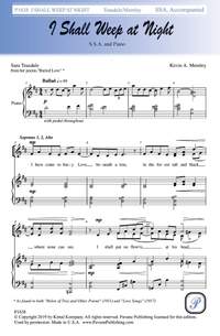 Kevin Memley: I Shall Weep at Night