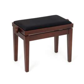 Musisca adjustable piano stool - Dark walnut satin, black velvet seat