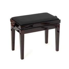 Musisca adjustable piano stool - Mahogany gloss, black velvet seat