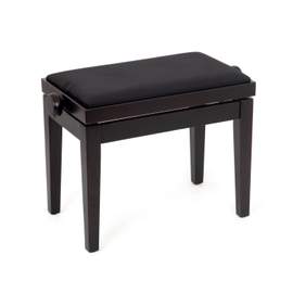 Musisca adjustable piano stool - Rosewood satin, black velvet seat