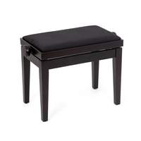 Musisca adjustable piano stool - Rosewood satin, black velvet seat