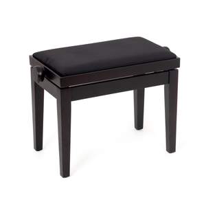 Musisca adjustable piano stool - Rosewood satin, black velvet seat