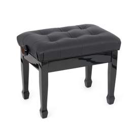 Musisca concert piano stool with tapered cabriole-style legs - Faux leather seat