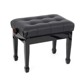 Musisca concert piano stool with tapered cabriole-style legs - Genuine leather seat