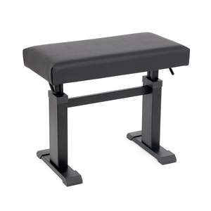 Musisca hydraulic adjustable piano stool - Black with faux leather seat
