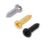 Partsland Wood screws Screws for pickguard and attachments 13x3 Chrome