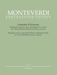 Monteverdi, Claudio: Lamento d'Arianna for 5 parts (SSATB) and basso continuo