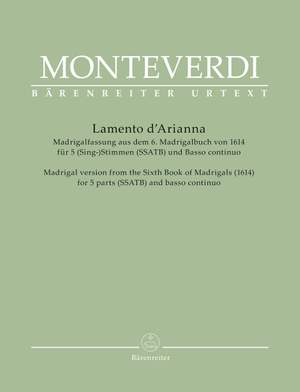 Monteverdi, Claudio: Lamento d'Arianna for 5 parts (SSATB) and basso continuo
