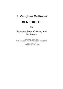 Vaughan Williams, Ralph: Benedicite