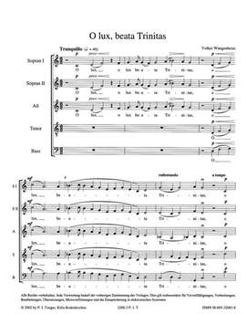 Wangenheim, V: O lux beata Trinitas