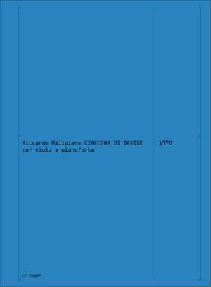 Riccardo Malipiero: Ciaccona Di Davide