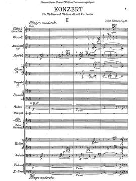 Klengel, Julius: Konzert für Violine, Violoncello und Orchester op. 61