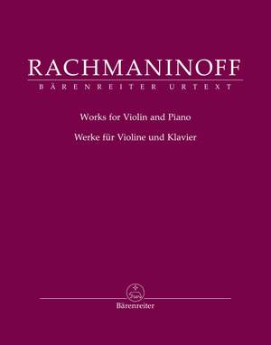 Rachmaninoff, Sergei: Works for Violin and Piano