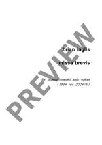 Inglis Brian: missa brevis (SATB version) Product Image