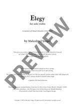 Singer Malcolm J: Elegy Product Image