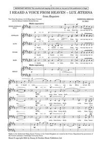 Briggs, Kerensa: I heard a voice from heaven – Lux æterna (from Requiem)