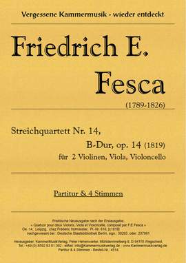 Fesca, F E: Streichquartett B-Dur Nr. 14