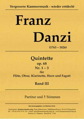 Danzi, F: 3 Bläserquintette op.68 Nr. 1 -3 in A, F und d