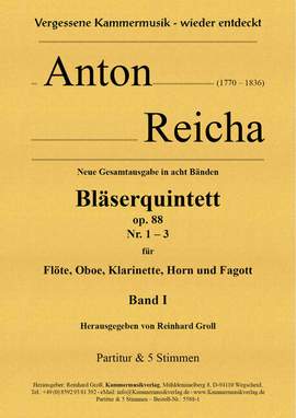 Reicha, A J: Bläserquintette op.88 Band 1 (Nr.1-3)