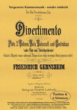 Gernsheim, F: Divertimento E-Dur op.53