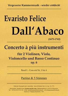 Dall'Abaco, E F: Concerti à più instrumenti op.6 Band 1 (Nr.1-4)