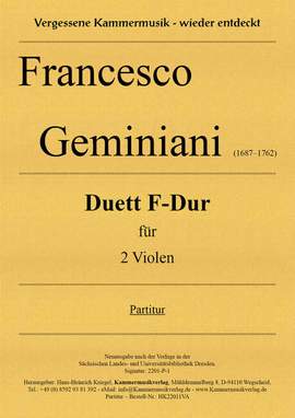 Geminiani, F: Duett F-Dur