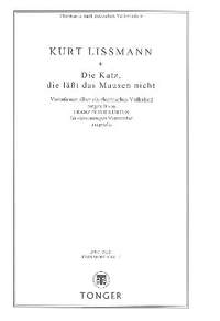 Lissmann, K: Die Katz die läßt das Mausen nicht