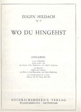 Hildach, E: Wo du hingehst op.8 Duett Sopran und