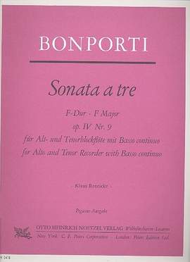 Bonporti, F A: Sonata a tre F-Dur op.4,9 für