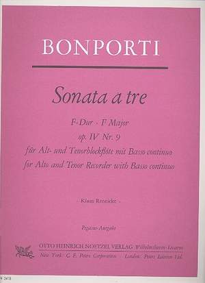 Bonporti, F A: Sonata a tre F-Dur op.4,9 für