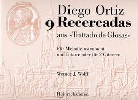 Ortiz, D: 9 recercadas aus trattado de glosas für Melodieinstrument und Gitarr
