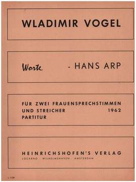 Vogel, W: Worte Fuer 2 Frauensprechstimmen