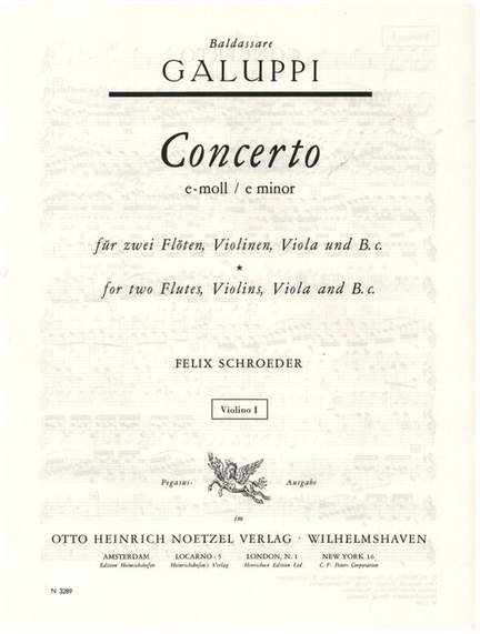 Galuppi, B: Concerto e-Moll