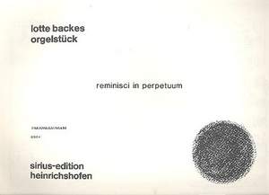 Backes, L: Reminisci in perpetuum für Orgel