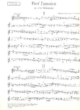 Ferrabosco, A I: 5 Fantasien zu vier Stimmen für zwei Violinen,
