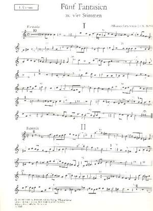 Ferrabosco, A I: 5 Fantasien zu vier Stimmen für zwei Violinen,