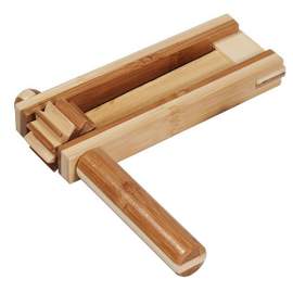 Bambus-Ratsche groß zweifarbig ca. 16 x 16 cm