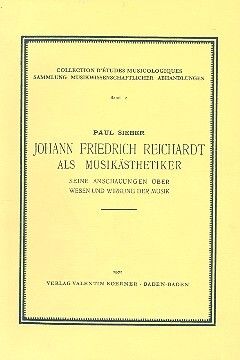 Sieber, P: Johann Friedrich Reichardt als Musikästhetiker